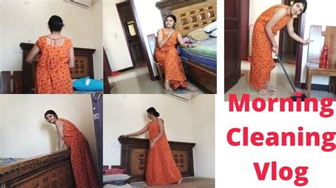 Desi Cleaning Vlog in Nighty 